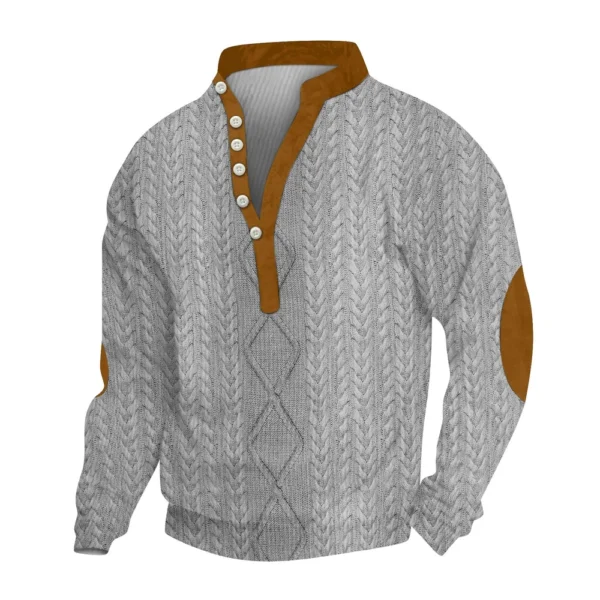 Men's Corduroy Cardigan 6-button Long-sleeved Sweatshirt - Image 32