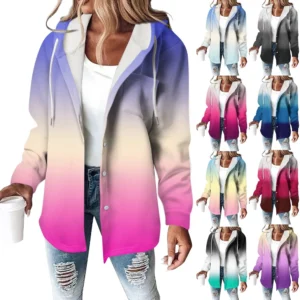 Women's Coat Casual And Fashionable Composite Thick And Warm Printed Hooded