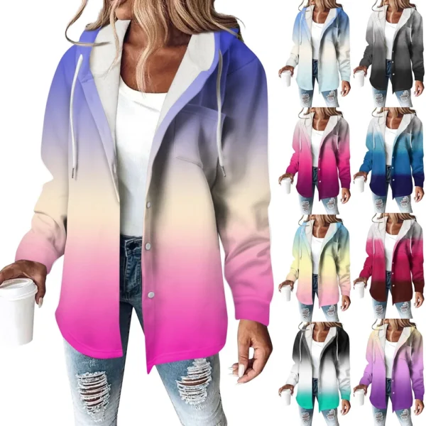 Women's Coat Casual And Fashionable Composite Thick And Warm Printed Hooded