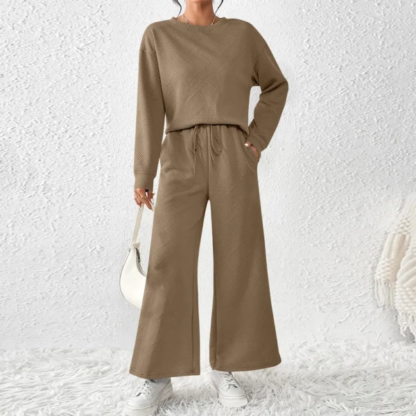 Women's Solid Color Temperament Casual Loose Textured Drawstring Elastic Waist - Image 28
