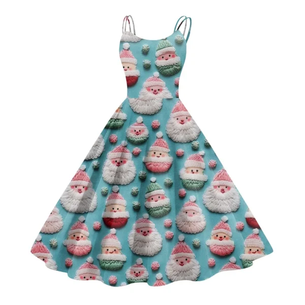 Women's Fashion Christmas Printed Sexy Strapless Gothic Cocktail Dress Punk, - Image 41