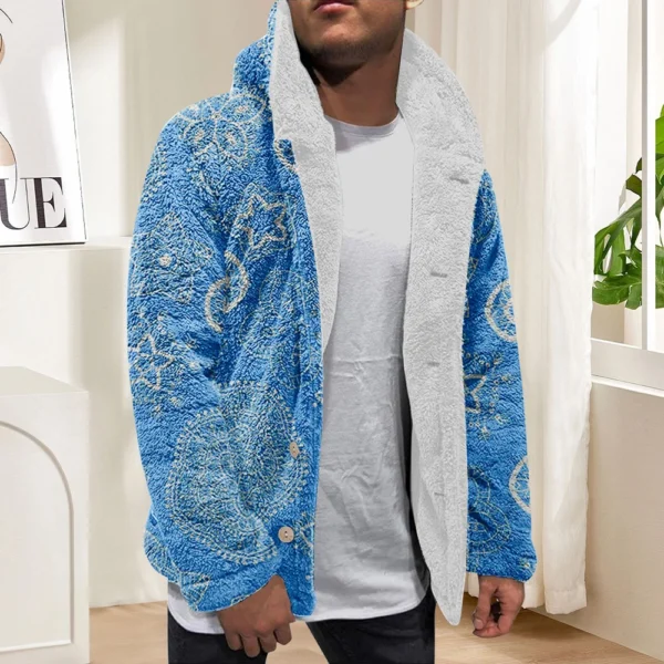 Men'S Winter Zipper Hooded Fleece Sweatshirt With Patch Pocket Casual Jacket - Image 13