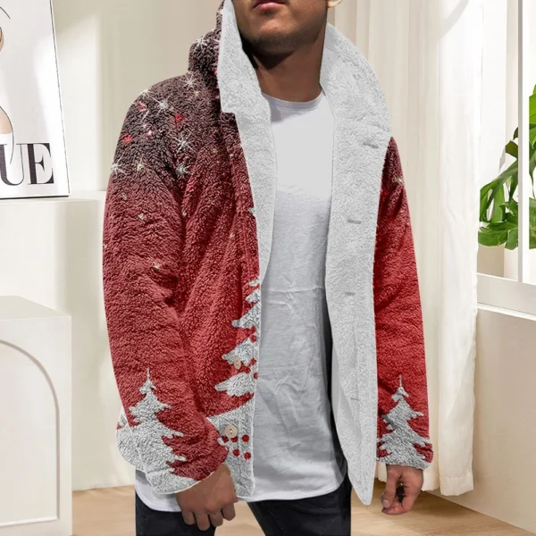 Men'S Winter Zipper Hooded Fleece Sweatshirt With Patch Pocket Casual Jacket - Image 19