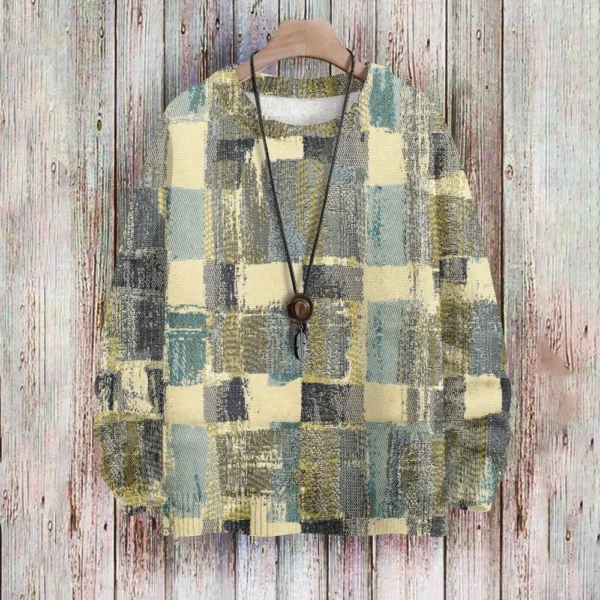 Men'S Printed Synthetic Sweater Round Neck Sportswear Loose Long Sleeved Top - Image 12