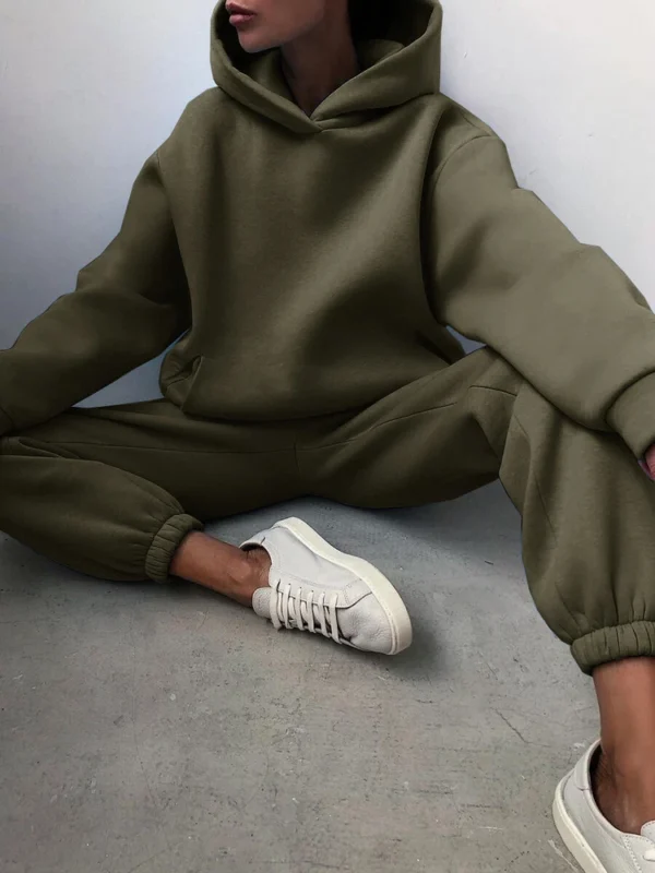 Women's casual long sleeve hoodie pant suit - Image 8