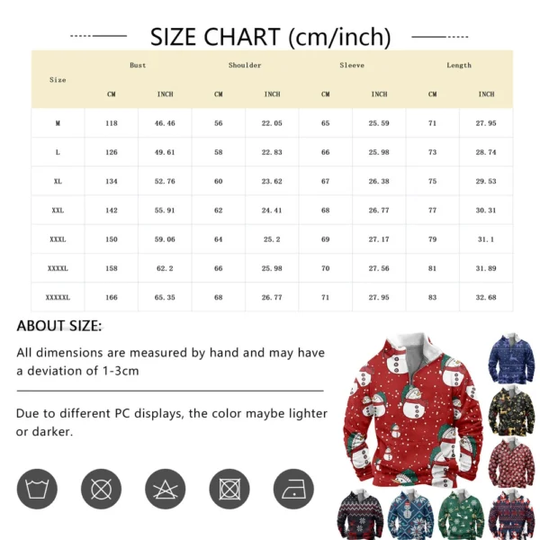 Men's  Loose Casual Fashion Stand Collar Half-Zip Hoodless Sweatshirt - Image 30