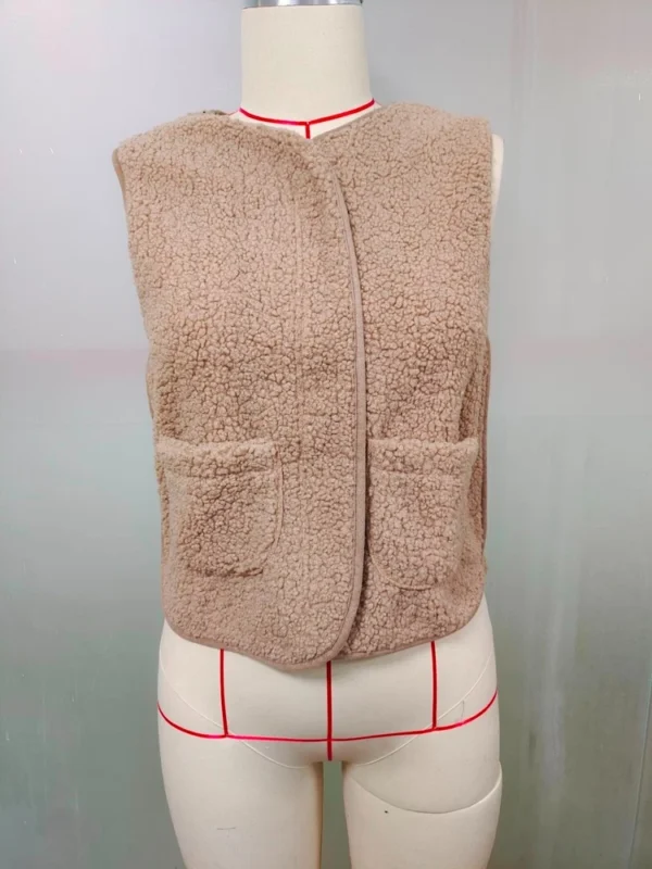 Women's Fashion Casual Loose Lamb Wool Female Short   Winter  Vest - Image 11