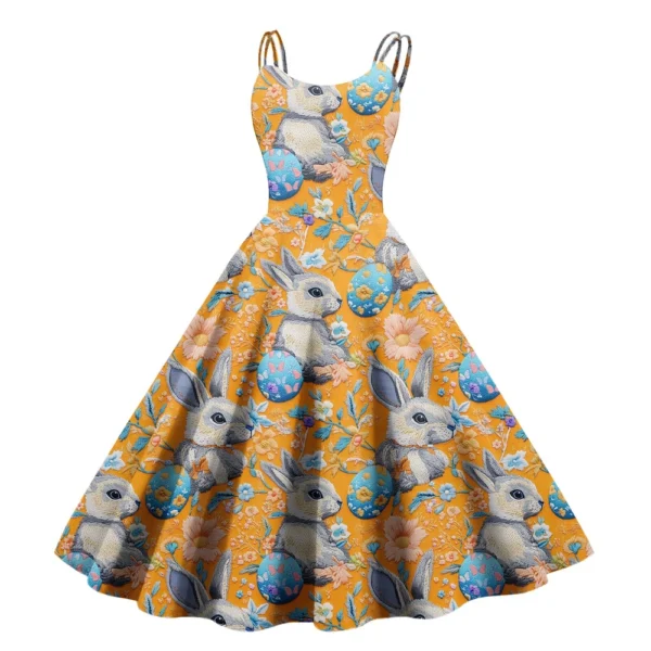 Women's Printed Sundresses Fashion Casual Loose Summer Easter Dresses Dress - Image 22