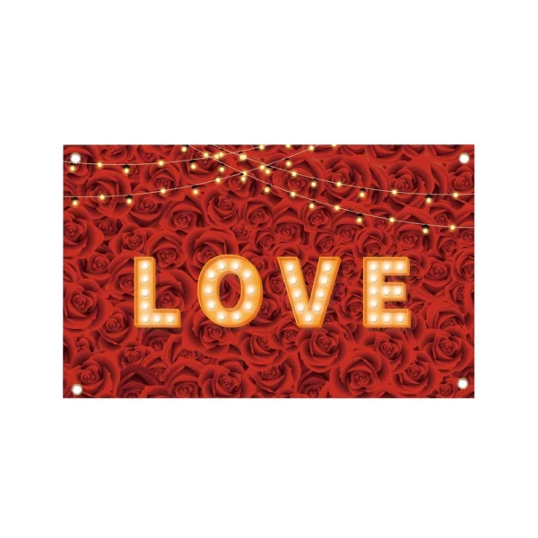 180*110cm Valentine's Day Background Cloth Rose Theme Atmosphere Decoration - Image 2