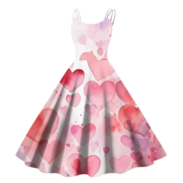 Christmas Ladies Casual Fashion Flower Print Sexy Off Shoulder Punk Retro Skirt - Image 25