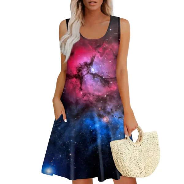 Womens Summer Dresses Easter Print  Loose U Neck Sleeveless Sundresses Dress - Image 20