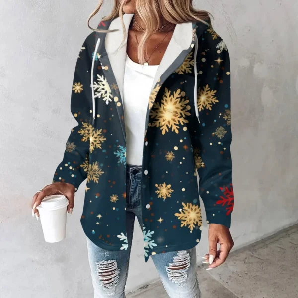 Women's Coat Casual And Fashionable Composite Thick And Warm Printed Hooded - Image 28