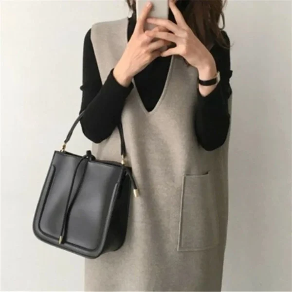 Vest women solid color loose dress women - Image 16