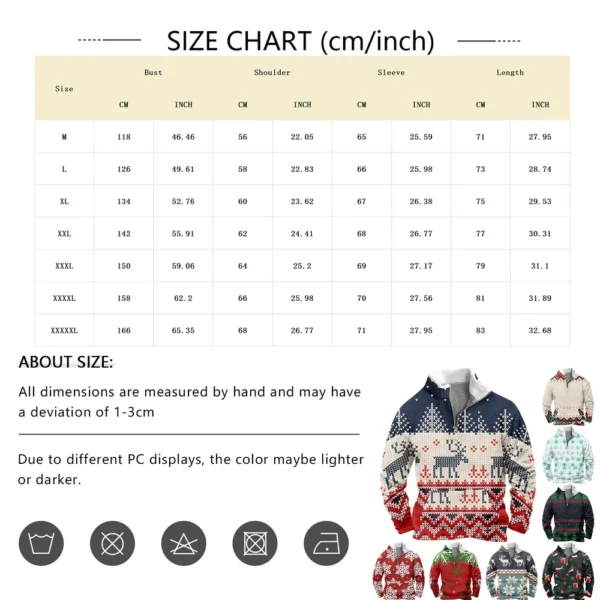 Men's  Loose Casual Fashion Stand Collar Half-Zip Hoodless Sweatshirt - Image 33