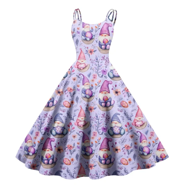 Women's Easter Printed Loose Fashion Dresses Casual Sundresses Summer Dress - Image 35