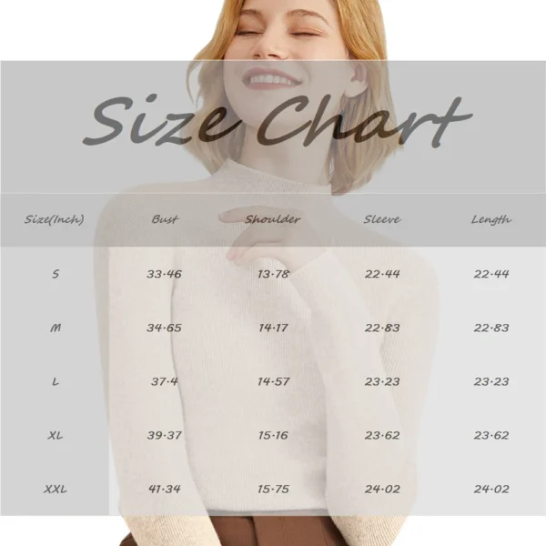 2024 Women's Sweaters Half Turtleneck Thin Long Sleeve Causal Pullover Sweater - Image 2