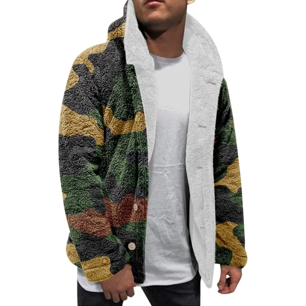 Men'S Winter Zipper Hooded Fleece Sweatshirt With Patch Pocket Casual Jacket - Image 11