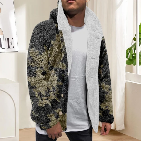 Men'S Winter Zipper Hooded Fleece Sweatshirt With Patch Pocket Casual Jacket - Image 19