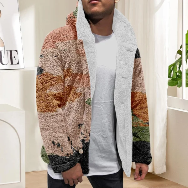Men'S Winter Zipper Hooded Fleece Sweatshirt With Patch Pocket Casual Jacket - Image 16