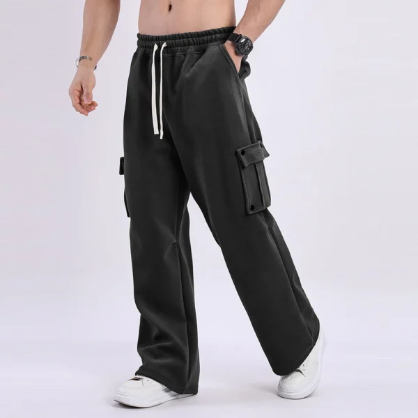 Men's Casual Sports Pants Loose Long Panel Fitness Running Training Sweatpants - Image 4