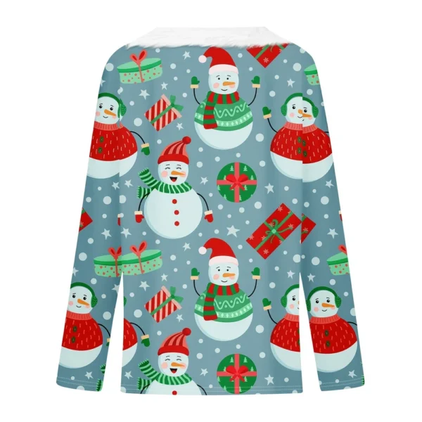 Long Sleeve Shirts For Women Cute Tops Christmas Prints Tees  Blouses Casual - Image 12