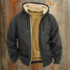 Men's Casual Zippered Pocket Hooded Jacket Men's Solid Color Fashion Warm Jacket - Image 16